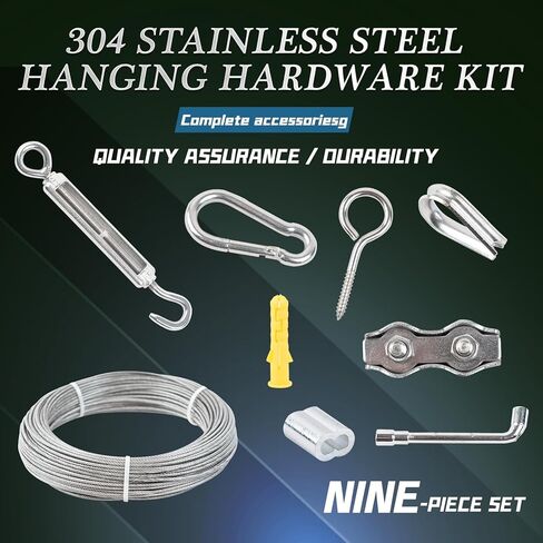 1/16 Steel Wire Rope kit,Stainless Steel Wire Rope Rotary Buckle tensioner kit,Outdoor String lamp Suspension kit, Crimping Ring Sleeve, Steel Wire Cable Curtain Cable in Saudi Arabia