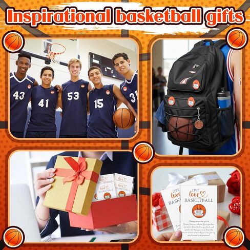 Kenning 24 Set Basketball Pins Lapel Pins Gift for Sports Basketball Lovers Player Inspirational Gift Brooch with Greeting Cards for Backpack Hat Decor Accessories Birthday Party Supplies Favor in Saudi Arabia