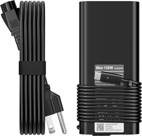 الاستبدال الأصلي Dell 130W شاحن المحمول USB C Type C Slim AC Power Adapter Dell XPS 15 2in1 9575 Precision 5550 5530 2in1 Latitude 7410 7310 7210 9410 9510 9575 5420 5520 5520 in Kuwait