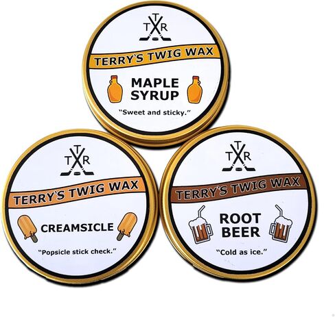 Terry's Twig Wax - Mini Tin Sampler Pack (x3) - Maple Syrup, Creamsicle, Root Beer Scented (Extra Grip Hockey Stick Wax) for Hockey Tape, Puck Control, Stick Tricks Michigan, Water Resistant (45gx3) in Saudi Arabia
