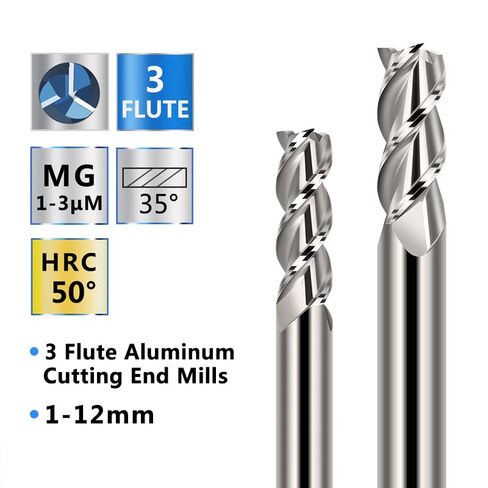 High Speed Steel 3 Flute Straight End Mill Cutter Aluminum Cutting CNC Router Bits 1-12mm Carbide Milling for Metal Tools Machine Spiral Bit in Saudi Arabia