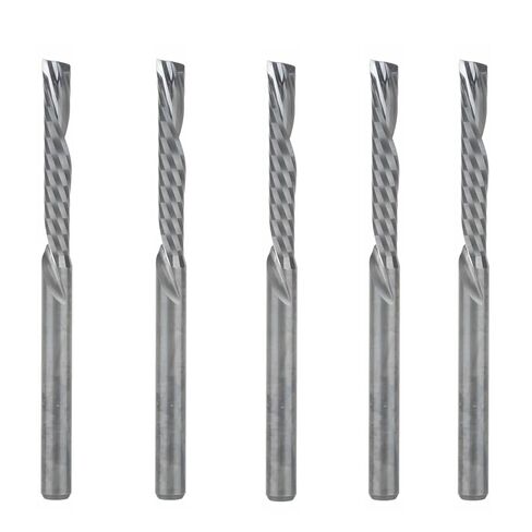 5pc UP & Down Cut 3.175X22mm Two Flutes Spiral Carbide Tool 1 Flute End Mill Cutting Tools Bits On Clean Machining Acrylic/Woodworking in Saudi Arabia