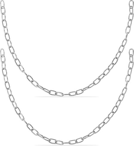 2 Pack Stainless Steel Small Chain Links for Hanging, Metal 50cm Length 2mm Thickness Heavy Duty Safety Link Coil Chains for Hanging Pulling Towing, Indoor Outdoor Use for Plants Bags Hammocks in Saudi Arabia