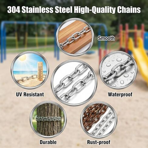 2 Pack Stainless Steel Small Chain Links for Hanging, Metal 50cm Length 2mm Thickness Heavy Duty Safety Link Coil Chains for Hanging Pulling Towing, Indoor Outdoor Use for Plants Bags Hammocks in Saudi Arabia