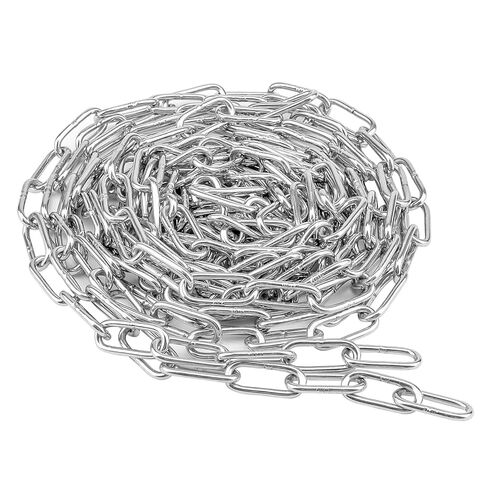 سلسلة لفائف من الفولاذ المقاوم للصدأ 33 قدم × 1/8 بوصة، سلسلة ربط معدنية شديدة التحمل 3 مم، سلسلة مطلية بالزنك لأرجوحة مقطورة الشاحنة، معلقة in Kuwait