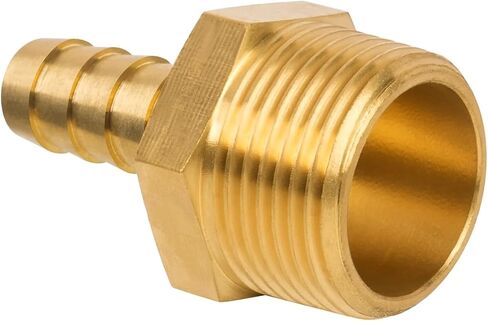 Air Hose Fittings, 3/4" NPT Male to 3/8" Barb Brass Hose Barb Fittings, Durable Brass Adapter for Air, Water, Fuel Systems, Leak-Resistant Design in Kuwait