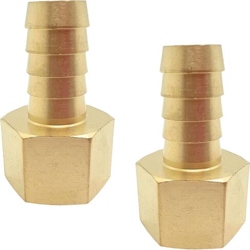 2PCS Brass Hose Fittings 1/8" NPT Female to 1/8" Barb Adapter for Air Fuel Oil Line by CX WONDERLAND in Kuwait