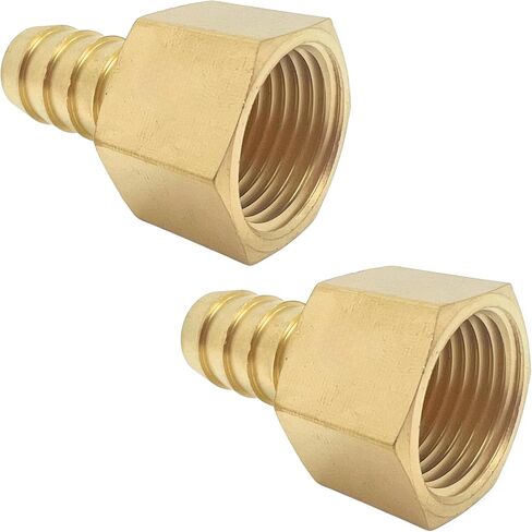 2PCS Brass Hose Fittings 1/8" NPT Female to 1/8" Barb Adapter for Air Fuel Oil Line by CX WONDERLAND in Kuwait