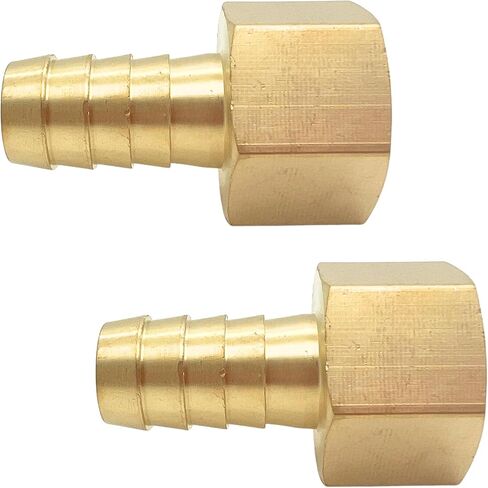 2PCS Brass Hose Fittings 1/8" NPT Female to 1/8" Barb Adapter for Air Fuel Oil Line by CX WONDERLAND in Kuwait