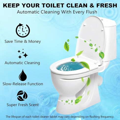 KUNAL Automated Toilet Bowl Cleaner,Clean Pro 10 Year Toilet Cleaner Toilet Bowl Cleaners,Long-Lasting Cleane Fresh Scent,Effectively Improve Hygiene Suitable for Home Bathrooms & Restrooms in Kuwait