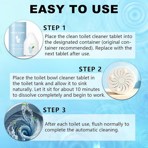 KUNAL Automated Toilet Bowl Cleaner,Clean Pro 10 Year Toilet Cleaner Toilet Bowl Cleaners,Long-Lasting Cleane Fresh Scent,Effectively Improve Hygiene Suitable for Home Bathrooms & Restrooms in Kuwait