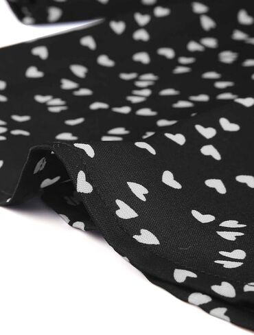 Allegra K 3/4 Sleeve Top for Women's Heart Print V Neck Button-Up Casual Blouse Shirt in Kuwait