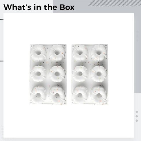 Nonstick 2 Pcs Mini Flan Baking Modules, 6 Cavities Each, 10.8 X 6.7 X 1.6 in, for Fluted Tube Cake in Kuwait