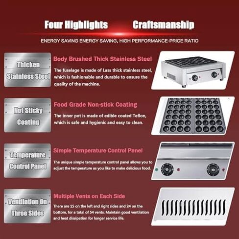 Octopus Ball Making Machine, Easily Makes Delicious Octopus Balls; a Multi-functional Snack Machine for Home and Commercial Use. in Saudi Arabia