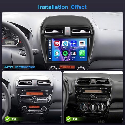 2+64G Android 13 Car Stereo Radio for Mitsubishi Mirage 2012-2022, 9'' HD Touch Screen Compatible with CarPlay Android Auto, AHD Backup Camera, Mirror Link, GPS, WiFi, DSP in Kuwait