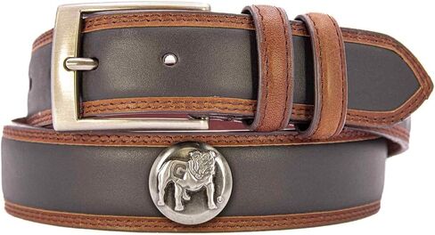 ZEP-PRO Georgia Bulldogs Men's Collegiate Two Tone Leather Belt, Black-Brown, UGA in Saudi Arabia