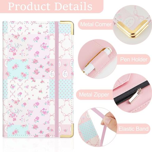 Server Book, Server Books for Waitress with Zipper Pocket, Cute Waitress Book with Pen Holder, PU Leather Serving Books Fit Server Apron, Pink in Saudi Arabia