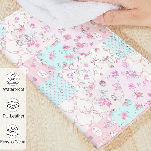 Server Book, Server Books for Waitress with Zipper Pocket, Cute Waitress Book with Pen Holder, PU Leather Serving Books Fit Server Apron, Pink in Saudi Arabia