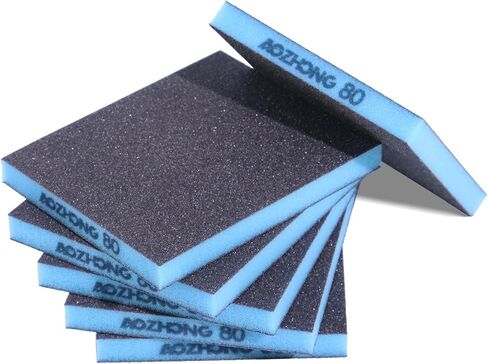 6pcs Sanding Sponge Kit 60, 80, 120, 180, 220, 320 grit, Soft Sanding Blocks Washable and Reusable, Double-Sided Sponge Sanding Blocks Wet Dry Sandpaper Pad for Wood Metal Furniture Paint in Kuwait