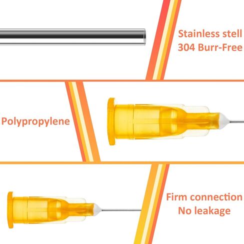 100 Pack 25 Ga 25mm 1IN Disposable Dispensing Needles for Scientific and Industrial Dispensing, Individually Wrapped in Saudi Arabia