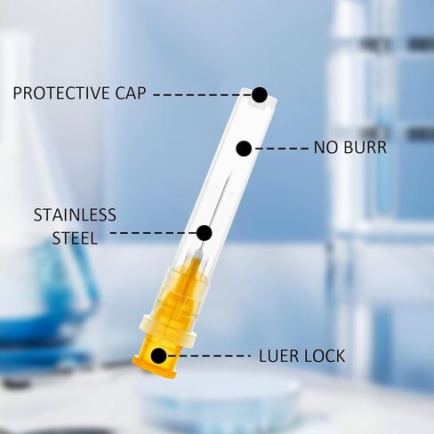 100 Pack 25 Ga 25mm 1IN Disposable Dispensing Needles for Scientific and Industrial Dispensing, Individually Wrapped in Saudi Arabia
