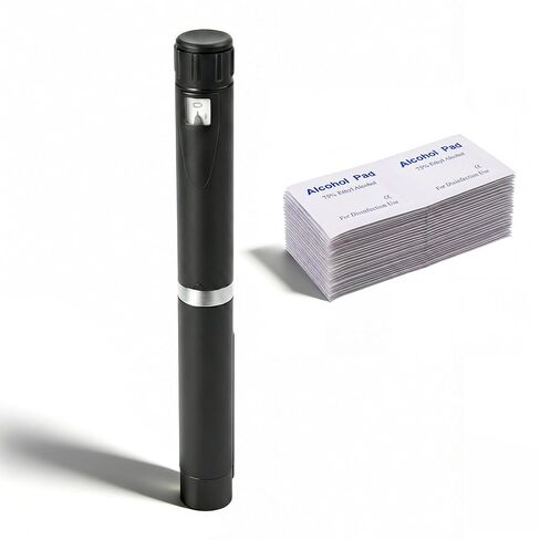 60 Unit Peptide Pen, Reusable Peptide V2 Pens for 3ml Cartridges - Daily Use with Smooth Plunger & Travel Case, Universal Compatibility, Includes 50 Prep Pads, Black in Kuwait