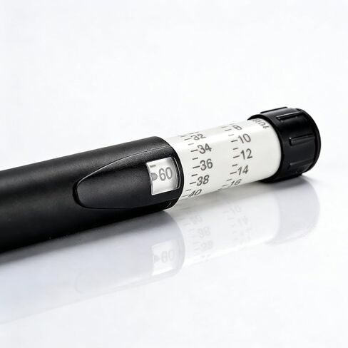 60 Unit Peptide Pen, Reusable Peptide V2 Pens for 3ml Cartridges - Daily Use with Smooth Plunger & Travel Case, Universal Compatibility, Includes 50 Prep Pads, Black in Kuwait