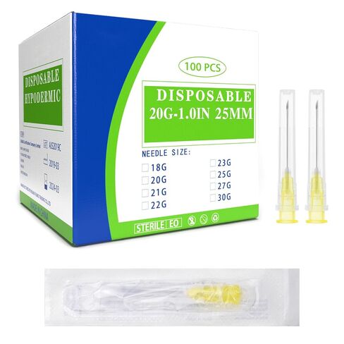 100 Pack 25 Ga 25mm 1IN Disposable Dispensing Needles for Scientific and Industrial Dispensing, Individually Wrapped in Kuwait