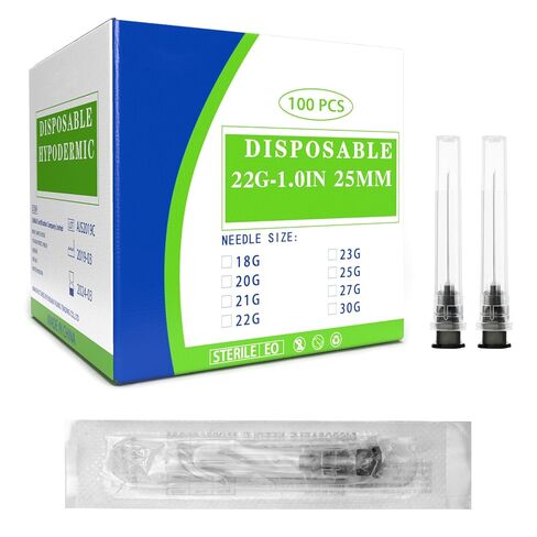 100 Pack 25 Ga 25mm 1IN Disposable Dispensing Needles for Scientific and Industrial Dispensing, Individually Wrapped in Saudi Arabia