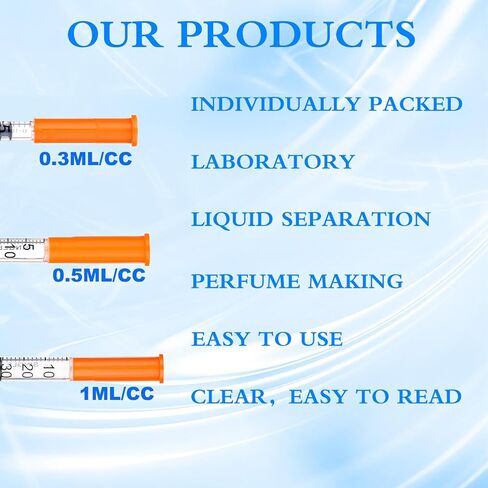 30 Pack 31G-1/4"(6mm) 0.3cc/mL Jeringa Lab Supplies Disposable Liquid Measurement Tool, Individually Wrapped in Kuwait