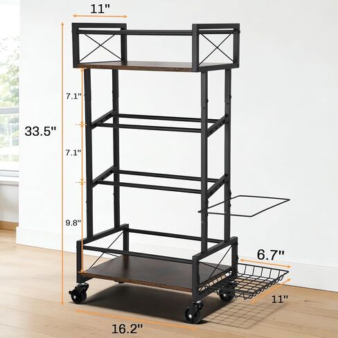 Yoga Mat Storage Rack, Home Gym Storage Rack, Retro Metal & Wood Weight Storage Racks for Yoga Mat, 360° Roller & Fitness Equipment, 60 Lbs per Shelf in Kuwait