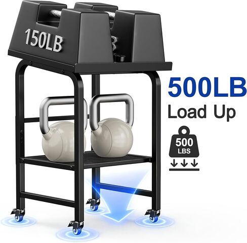 Dumbbell Stand Fits For Adjustable Weights Dumbbell Rack With Wheels 500lbs Loading（Rack Only） in Kuwait