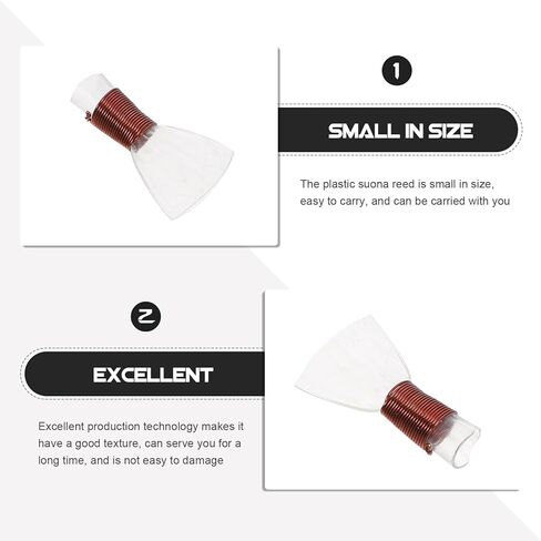 Cabilock 10 Pcs Plastic Suona Reeds Mouthpieces Suona Instrument Parts Lightweight Wind Instrument Supplies Small Size for Folk Music Performance in Kuwait