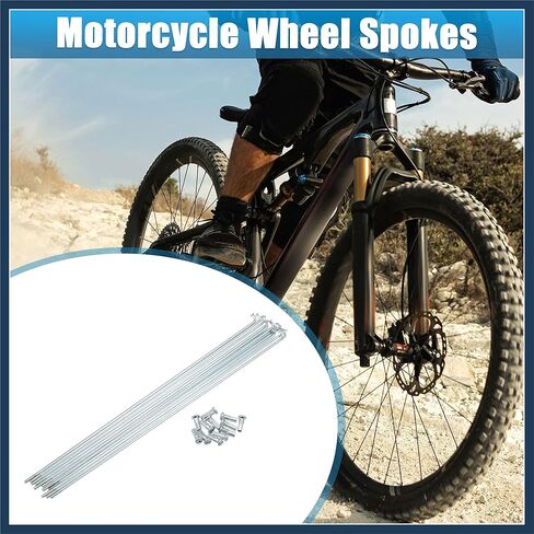 12pcs 14G J Bend Bicycle Galvanized Spokes 220mm 8.66" Cycle Spokes with Brass Nipples Steel Spokes for Mountain Bike MTB Stylish Design in Saudi Arabia