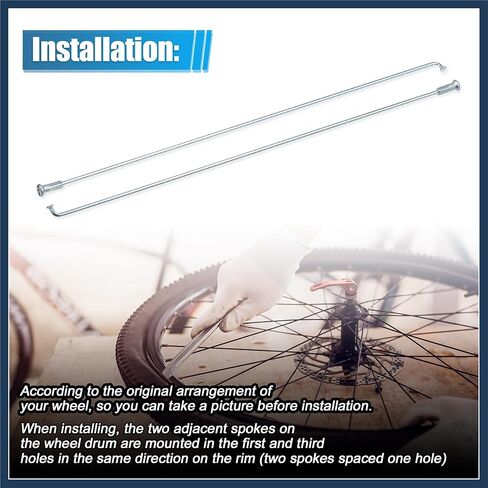 12pcs 14G J Bend Bicycle Galvanized Spokes 220mm 8.66" Cycle Spokes with Brass Nipples Steel Spokes for Mountain Bike MTB Stylish Design in Saudi Arabia