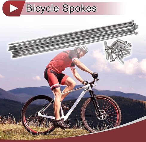 12 Set 14G Bicycle Spokes 193mm Bike Wheel Spokes 304 Stainless Steel Silver Tone in Kuwait