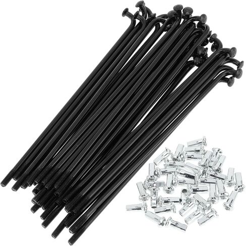 1 Set Universal Bicycle Spokes 12G 116mm Length Bike Wheel Spokes Nipple Black Carbon Steel in Kuwait