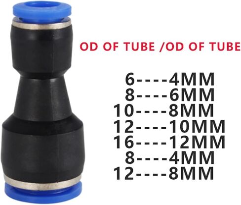 1pcs PG Air Pneumatic 10mm 8mm 6mm 12mm 16mm 4mm OD Hose Tube Touch Push Into Straight Gas Plastic Quick Connectors Fitting(Red,OD8MM- 6MM(5pcs)) in Saudi Arabia