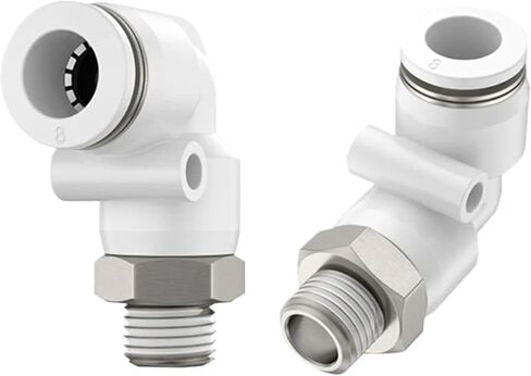 1 قطعة PL هوائي اقتران سريع بولي Pipe خرطوم هواء الأنابيب 4 6 8 10 12 مللي متر الأبيض L-نوع النحاس الخارجي الموضوع PT1/4 "1/2" 1/8 "3/8" PL6-M5(PL4-01) in Kuwait