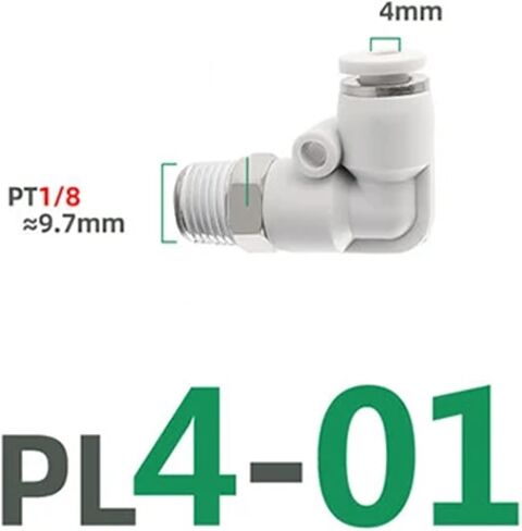 1 قطعة PL هوائي اقتران سريع بولي Pipe خرطوم هواء الأنابيب 4 6 8 10 12 مللي متر الأبيض L-نوع النحاس الخارجي الموضوع PT1/4 "1/2" 1/8 "3/8" PL6-M5(PL4-01) in Kuwait