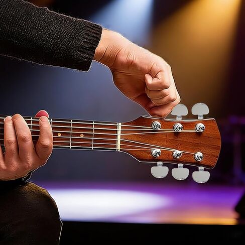 أوتاد ضبط الجيتار 6R، رؤوس آلة صغيرة مربعة محكمة الغلق، 6 موالفات جيتار صوتية مضمنة، آلات ضبط جيتار بديلة سلسة (نيكل) in Kuwait