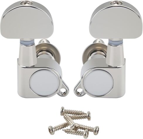 أوتاد ضبط الجيتار 6R، رؤوس آلة صغيرة مربعة محكمة الغلق، 6 موالفات جيتار صوتية مضمنة، آلات ضبط جيتار بديلة سلسة (نيكل) in Kuwait