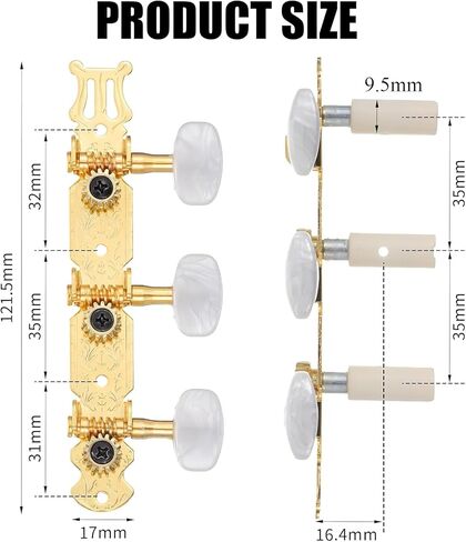 زوج واحد من مفاتيح أوتاد ضبط الجيتار الكلاسيكي 3L3R، 6 أوتار ضبط أوتاد المفاتيح، رأس آلة ضبط أوتاد ضبط سلسلة الجيتار مع براغي، رؤوس آلات ضبط الجيتار، ملحقات أجزاء الأجزاء in Kuwait