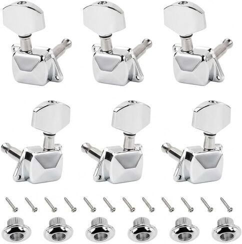 6Pcs Semi-closed Guitar Tuners,3L3R Semi-Closed Guitar String Tuning Pegs,Machine Heads Tuner Knobs Tuning Keys with Nuts for Acoustic or Electric Guitar in Kuwait
