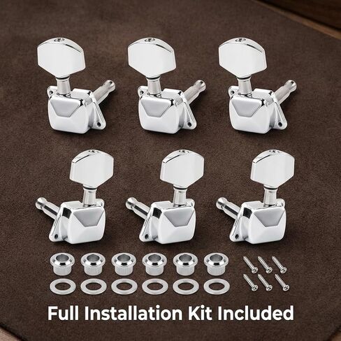 6Pcs Semi-closed Guitar Tuners,3L3R Semi-Closed Guitar String Tuning Pegs,Machine Heads Tuner Knobs Tuning Keys with Nuts for Acoustic or Electric Guitar in Kuwait