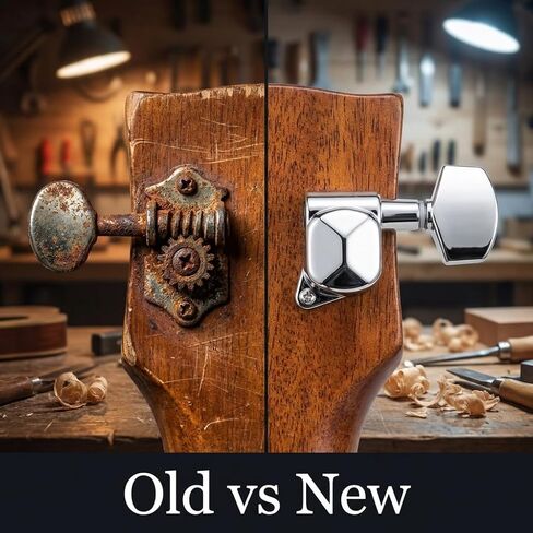 6Pcs Semi-closed Guitar Tuners,3L3R Semi-Closed Guitar String Tuning Pegs,Machine Heads Tuner Knobs Tuning Keys with Nuts for Acoustic or Electric Guitar in Kuwait