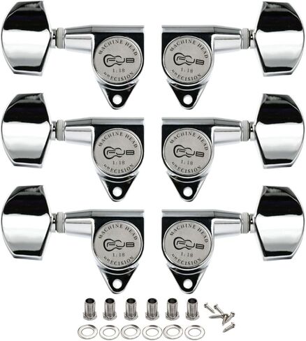 FXJXB 18:1 Guitar Tuning Pegs 3x3 Standard Guitar Tuners Electric Or Acoustic Guitar Tuning Keys Machine Heads Replacement-Gold(3R+3L) in Saudi Arabia