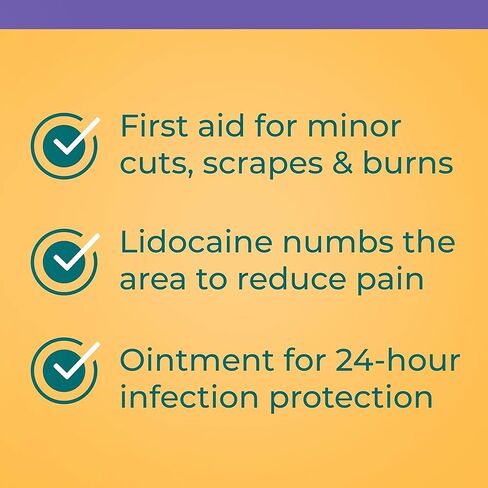 Neosporin + Lidocaine First Aid Triple Antibiotic Ointment, Fast-Acting, Maximum Strength Topical Pain Relief, 24-Hour Infection Protection That Numbs Away The Pain for Minor Wound Care, 1 oz in Kuwait