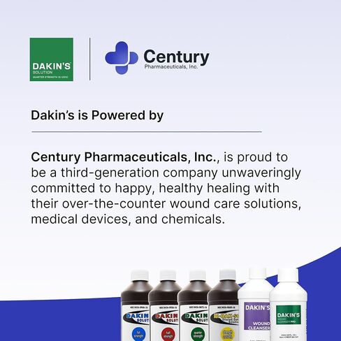 Dakin's Solution Quarter-Strength 0.125% Sodium Hypochlorite Wound Cleanser for Acute and Chronic Wounds, Non-cytotoxic Antimicrobial No-Rinse Gentle Formula, Home or Clinical Use, 2-Pack 16 oz in Kuwait