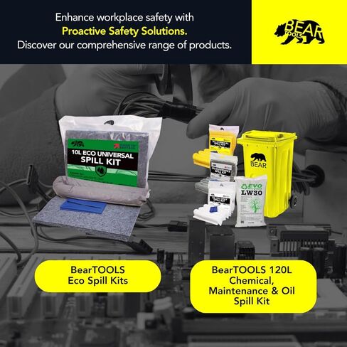 وسادات ماصة كيميائية - تمتص المواد الكيميائية العدوانية والأحماض والقلويات - أوراق التحكم في الانسكابات - 40.64 سم × 45.72 سم، 100 ورقة، قلب مربوط صوتي مع طبقة علوية مغزولة، أصفر - للاستخدام الداخلي/الخارجي in Kuwait